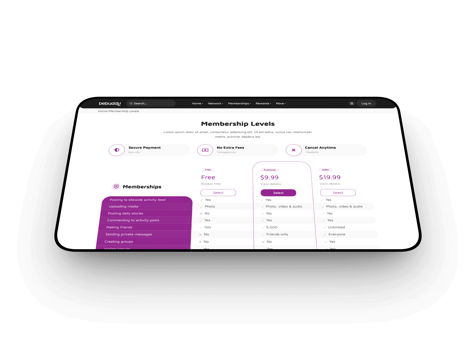 Paid memberships demo homepage