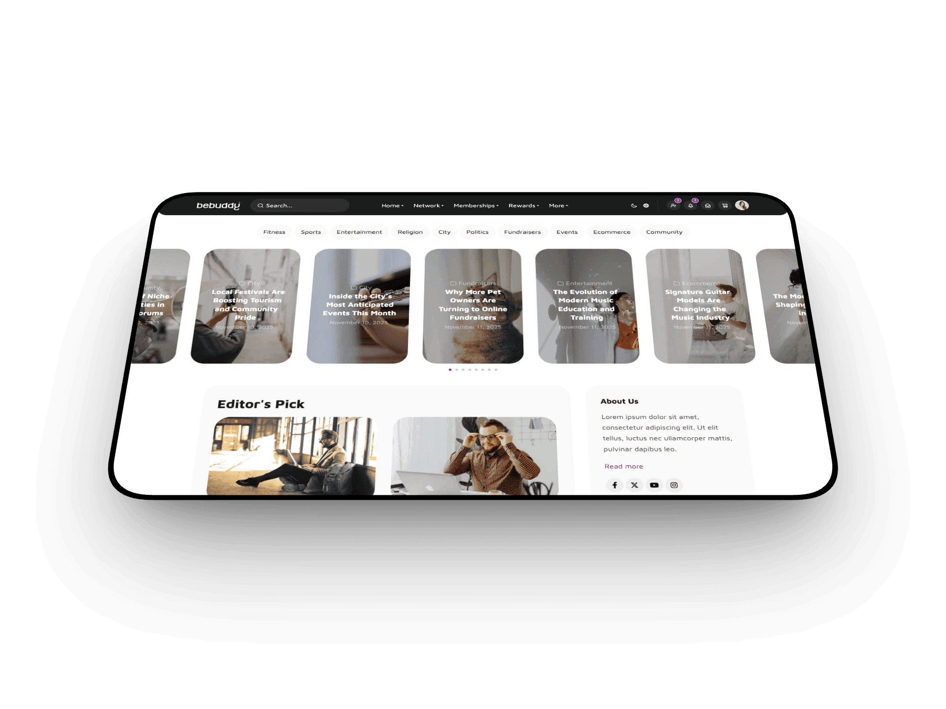 Publishers demo homepage